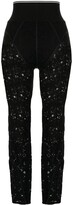 Thumbnail for your product : Alexander Wang Logo-Waistband Lace Panelled Leggings