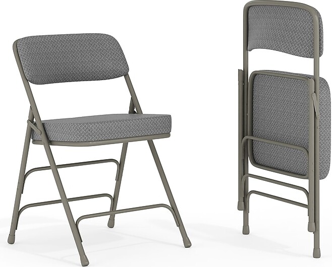 Flash Furniture HERCULES Series Fabric Folding Chair, Gray, 2/Pack (2HAMC320AFGRY)