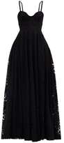 Thumbnail for your product : Emilia Wickstead Diamona Sweetheart-neckline Embroidered-lace Gown - Black
