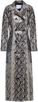 Thumbnail for your product : Stand Studio Sasha Snake-effect Faux Patent-leather Trench Coat