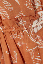 Thumbnail for your product : See by Chloe Gathered Printed Cotton-blend Gauze Midi Skirt