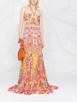 Etro Floral-Print Halterneck Dress
