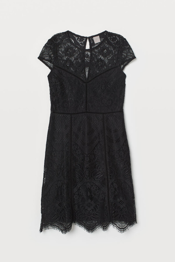 h and m white lace dress