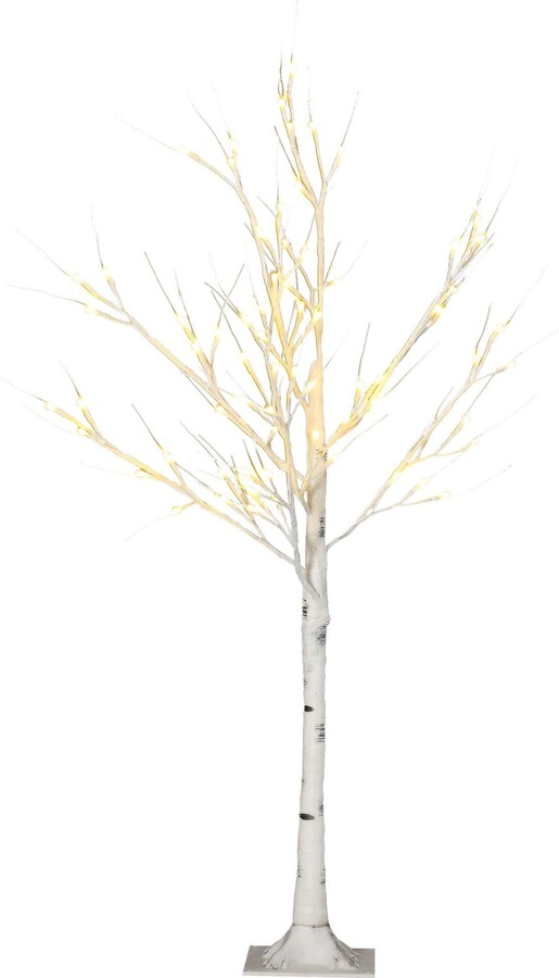 4ft Artificial White Birch Tree with 72 Light for Indoor Covered