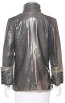 Thumbnail for your product : CNC Costume National Leather Distressed Jacket