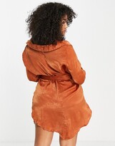 Thumbnail for your product : First Distraction Plus First Distraction The Label plus satin dress in rust