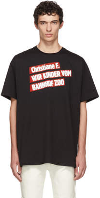 Raf Simons Black Christiane F. Kinder Bahnhof Zoo T-Shirt