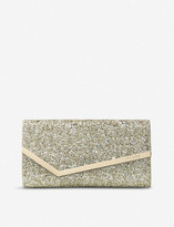 Thumbnail for your product : Jimmy Choo Emmie Infinity glitter and suede clutch