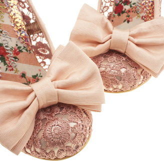 Irregular Choice Womens Pale Pink Mal E Bow Crochet High Heels