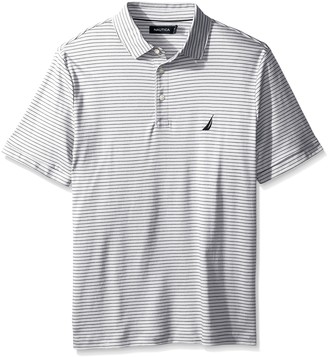 Nautica Men's Classic Fit Short Sleeve Striped Premium Cotton Polo Shirt