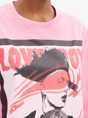 Charles Jeffrey Loverboy Logo-print Organic-cotton Long-sleeved T-shirt - Pink