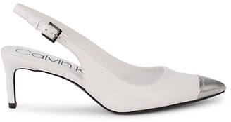 calvin klein glorianne leather slingback pumps