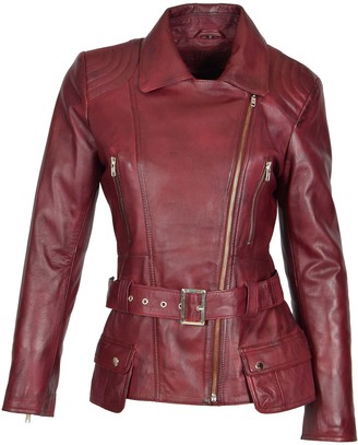 Burgundy Leather Jacket Women | Shop the world’s largest collection of ...