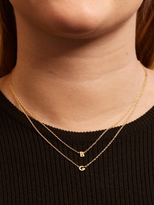 BaubleBar 14K Solid Gold Initial Necklace