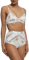 Thumbnail for your product : Zimmermann Heather Lace-trimmed Pintucked Triangle Bikini Top
