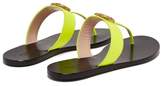 Thumbnail for your product : Gucci Gg Marmont Flat Leather Sandals - Womens - Yellow