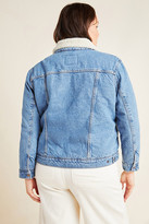 levi's women's oversized acid washed cotton sherpa trucker jacket