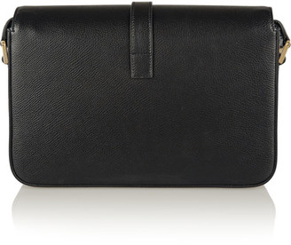 Saint Laurent Monogramme Sac Université Medium Textured-leather Shoulder Bag - Black