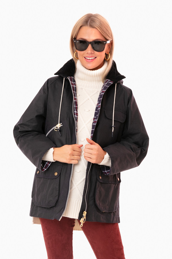 BARBOUR X ALEXA CHUNG Alexa Chung Navy Tartan Violet Wax Jacket ShopStyle