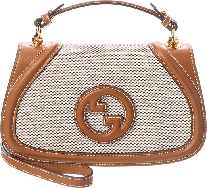 Gucci Blondie Medium Top Handle Canvas & Leather Shoulder Bag