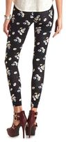 Thumbnail for your product : Charlotte Russe Cotton Daisy Printed Leggings