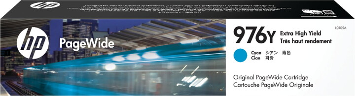 HP 976Y Extra High Yield Cyan Original PageWide Cartridge (L0R05A)