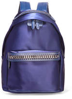 Stella McCartney - The Falabella Go Faux Leather-trimmed Satin Backpack - Indigo
