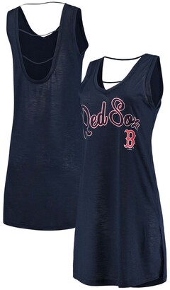G Iii 4her By Carl Banks Women's Heather Navy Boston Red Sox Swim Cover-Up Dress