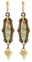 Thumbnail for your product : Armenta Old World Scalloped Aquaprase Cabochon Earrings with Diamonds