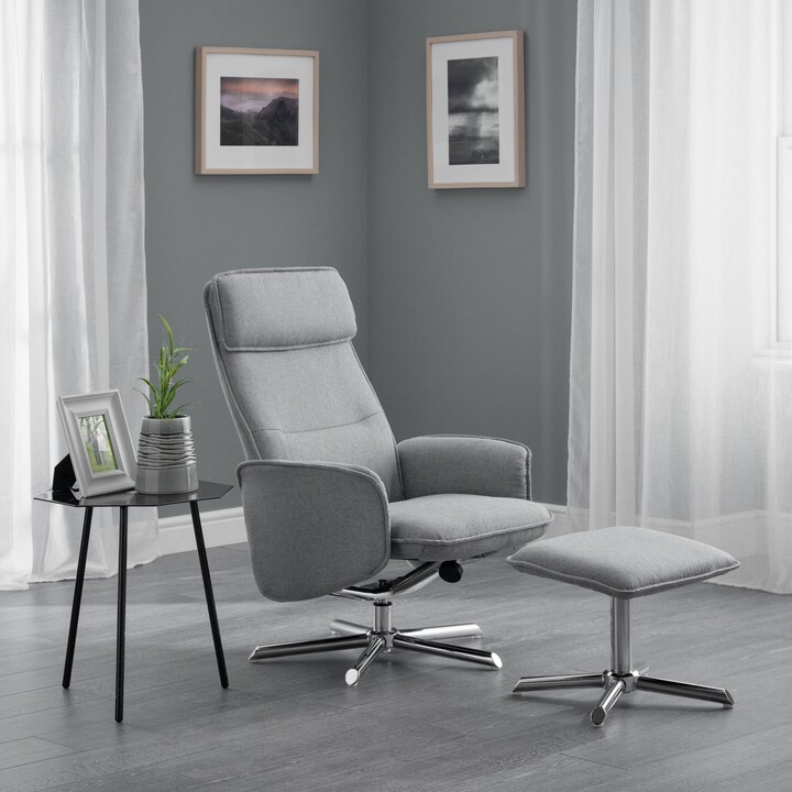 Dunelm Aria Linen Recliner Chair and Stool Grey ShopStyle