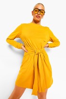 Thumbnail for your product : boohoo Long Sleeve Tie Waist Shift Dress