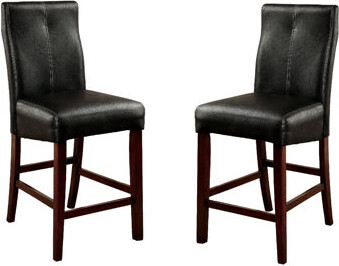 Wildon Home Solid Wood Counter Height Chair , Brown Cherry , 2pcs Contemporary 2pc Chairs, Cover, Wood, Modern Design