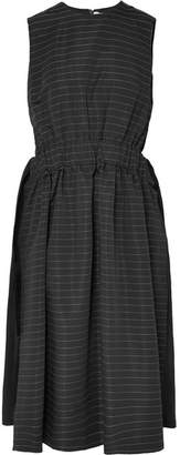 Noir Kei Ninomiya Striped Faille Midi Dress - Black