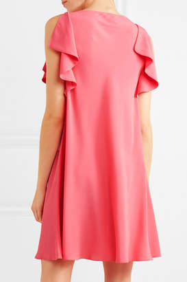 RED Valentino Ruffle-trimmed Crepe De Chine Mini Dress - Pink