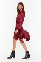 Thumbnail for your product : Nasty Gal Womens Dot All the Shine in the World Metallic Wrap Dress - Red - 4