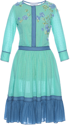 Luisa Beccaria Cotton Plumetil Multicolor Mini Dress