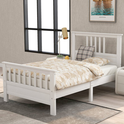 Red Barrel Studio Wood Platform Bed with Headboard and Footboard,