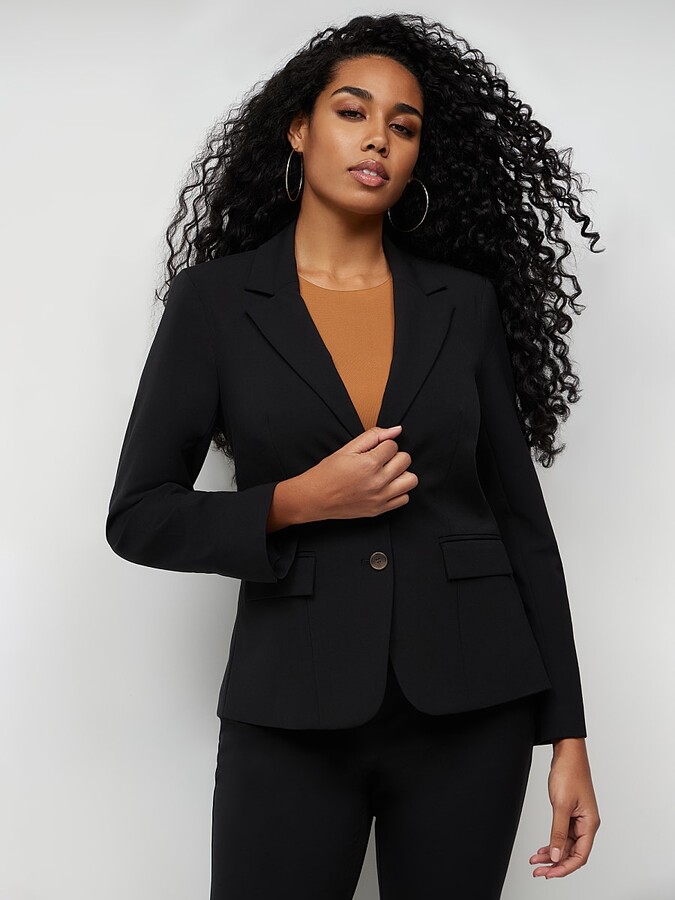 New York & Co. NY&Co Women's Petite Two-Button Blazer - Essential Stretch  Black - ShopStyle Plus Size Jackets
