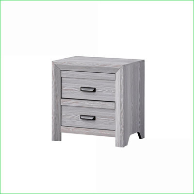 Latitude Run Contemporary Gray Rustic Wooden Bedroom Nightstand with 2 Drawers