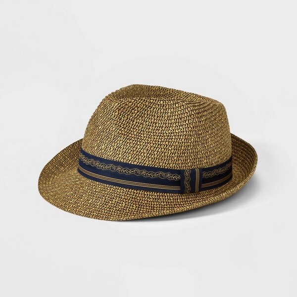 Men's Natural Marled Fedora with Embroidered Band Goodfellow