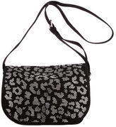 Thumbnail for your product : Balmain Crystal Leopard Suede Crossbody Bag