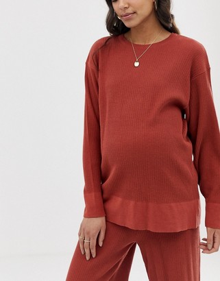 ASOS DESIGN Maternity premium lounge knitted dropped sleeve sweat