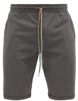 Paul Smith Striped-drawstring Cotton-jersey Pyjama Shorts - Mens - Dark Grey