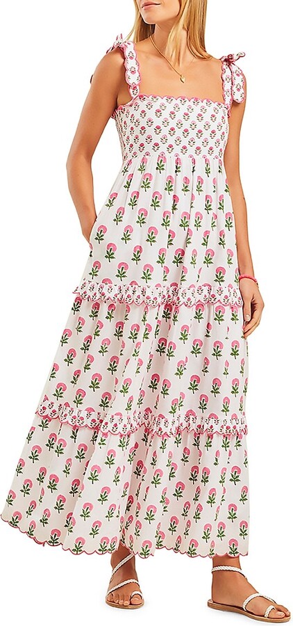 Pink City Prints Women's Hollyhock Mix Athens Dress Pink Size