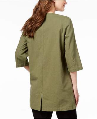 Eileen Fisher Collarless Organic Cotton Jacket, Created for Macy's