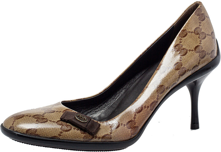brown gucci heels