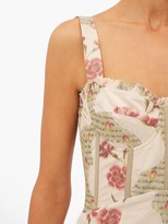 Thumbnail for your product : Brock Collection Pelagia Floral-print Corseted Midi Dress - Beige Multi