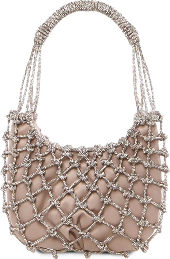 Rosantica Crystal-Embellishment Satin Shoulder Bag
