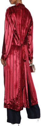 Mason by Michelle Mason Satin-trimmed Striped Devoré-velvet Kimono
