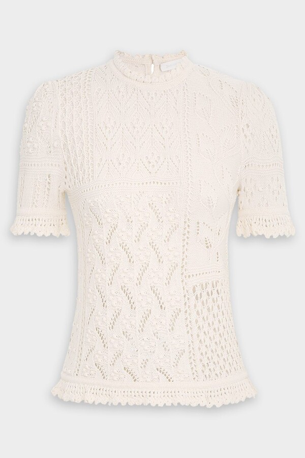 Zimmermann Anneke Patchwork Top in Cream ShopStyle